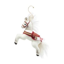 Weihnachtspferd 10 weiss orn.